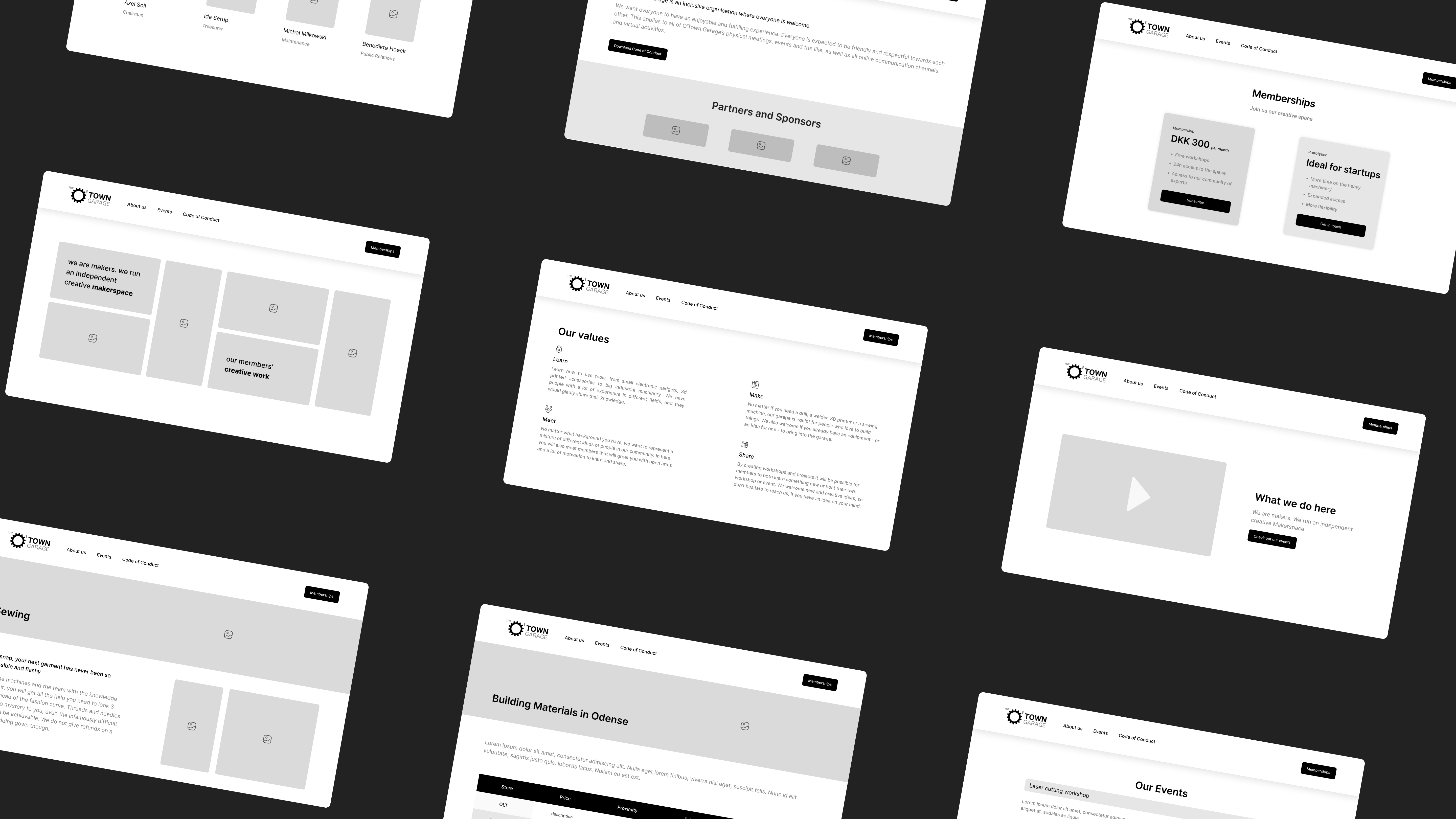 O'town Garage Makerspace: wireframes2 - web