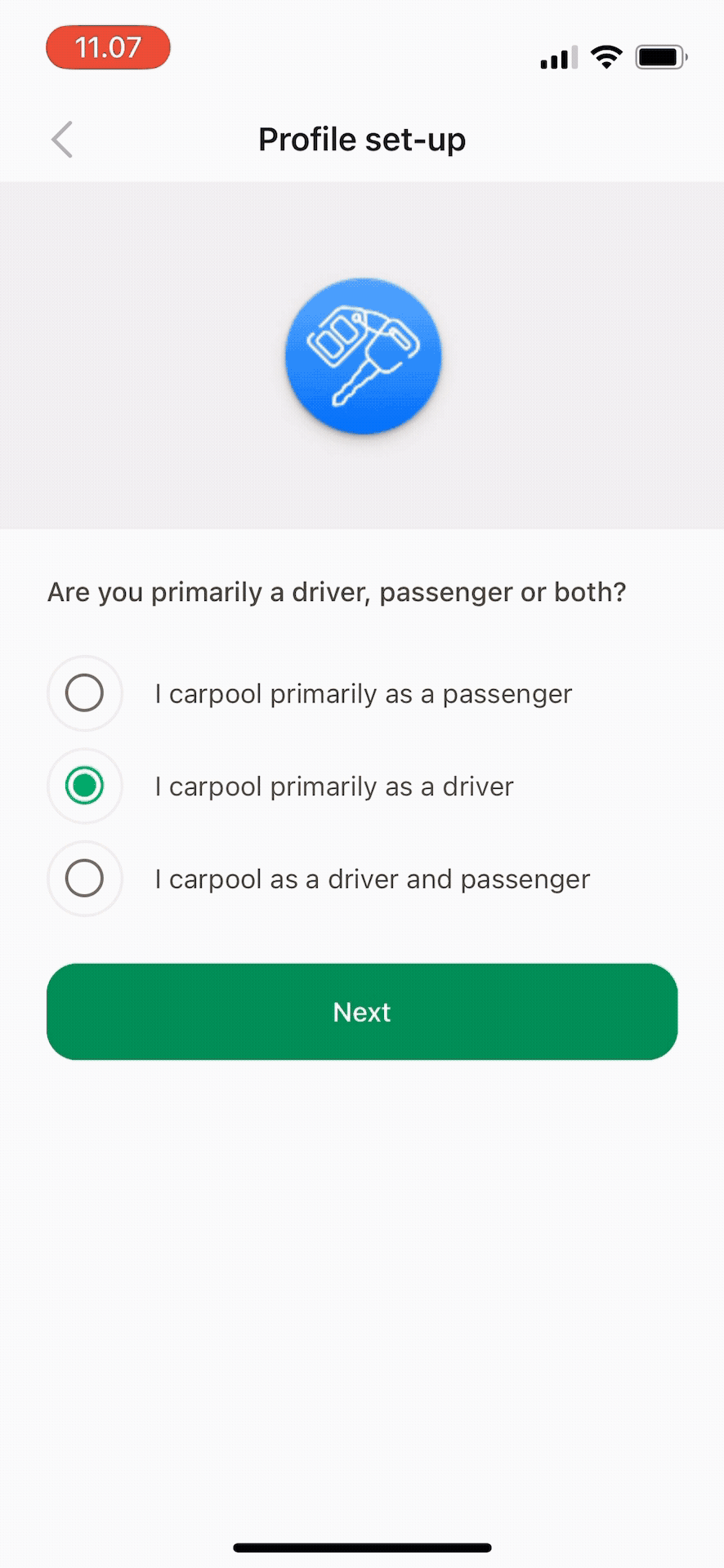 Nabogo: onboarding flow — driver and passenger
