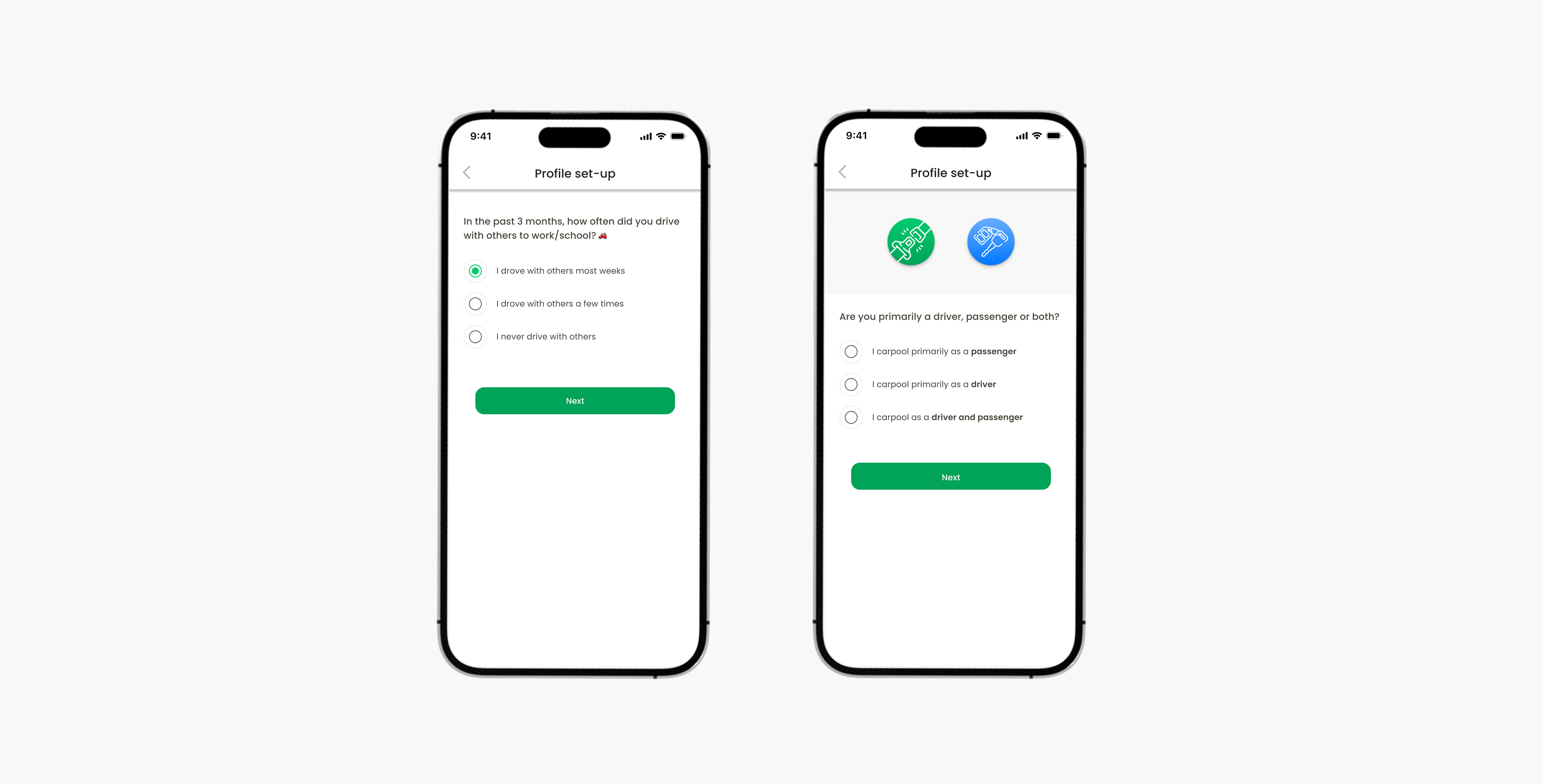 Nabogo: onboarding profile setup screens